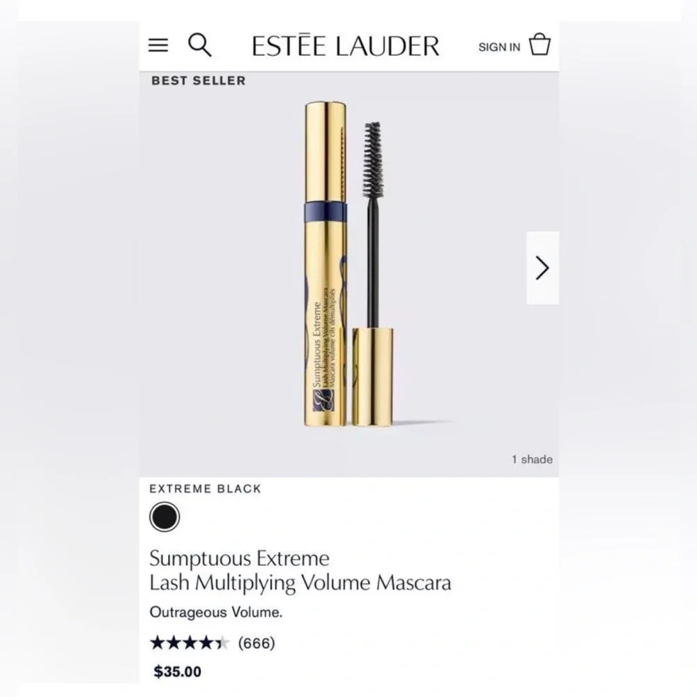Estee Lauder Sumptuous Extreme Mascara - Extreme Black New